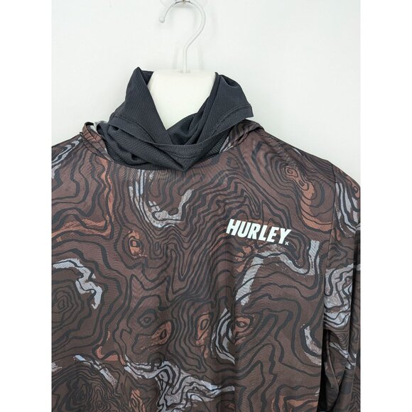 Hurley Hooded Rashguard Shirt Men Size S UPF 50+ Quick Dry Surf Swim Performance - Picture 5 of 11